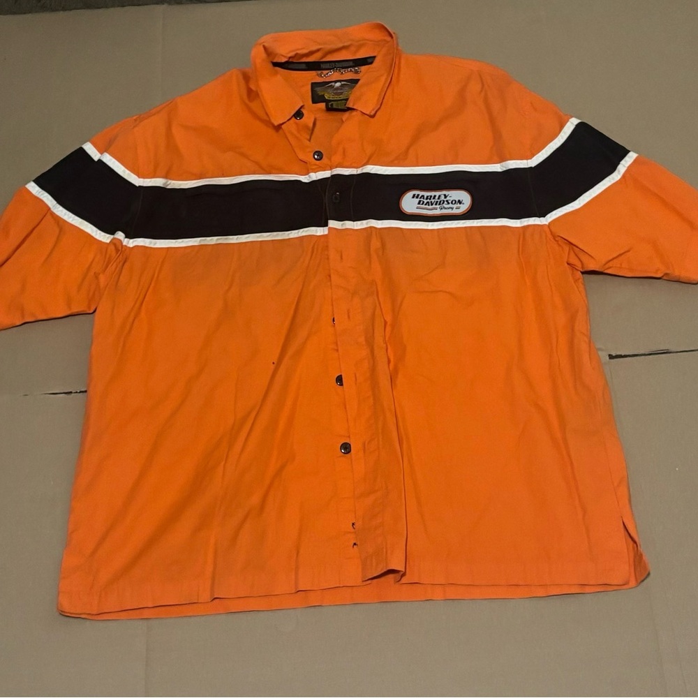 Harley-Davidson Orange Button-Up Shirt